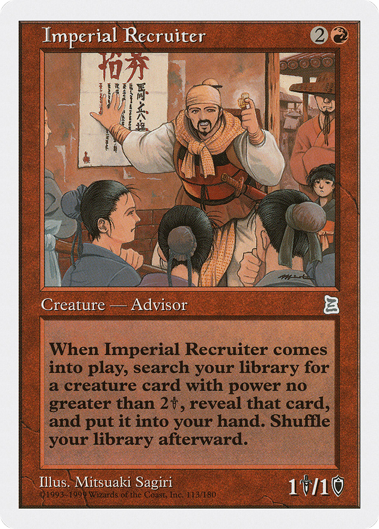 Imperial Recruiter (PTK-113) - Portal Three Kingdoms - Premium MTG Single from Wizards of the Coast - Just $31.73! Shop now at Game Crave Tournament Store