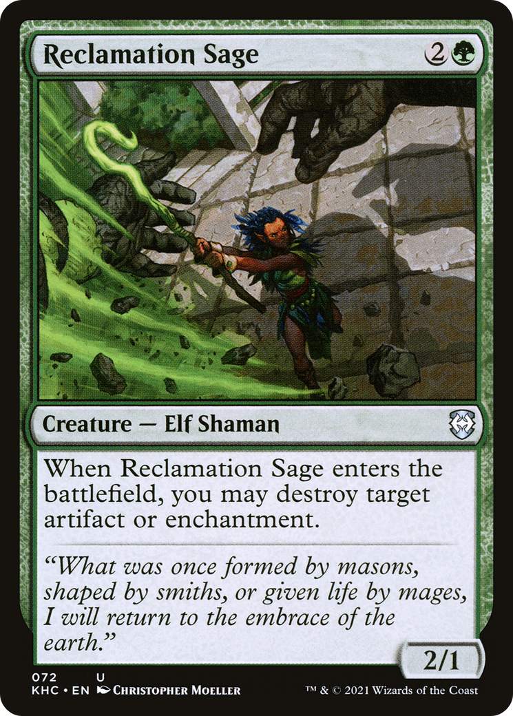 Reclamation Sage (KHC-072) - Kaldheim Commander - Premium MTG Single from Wizards of the Coast - Just $0.08! Shop now at Game Crave Tournament Store