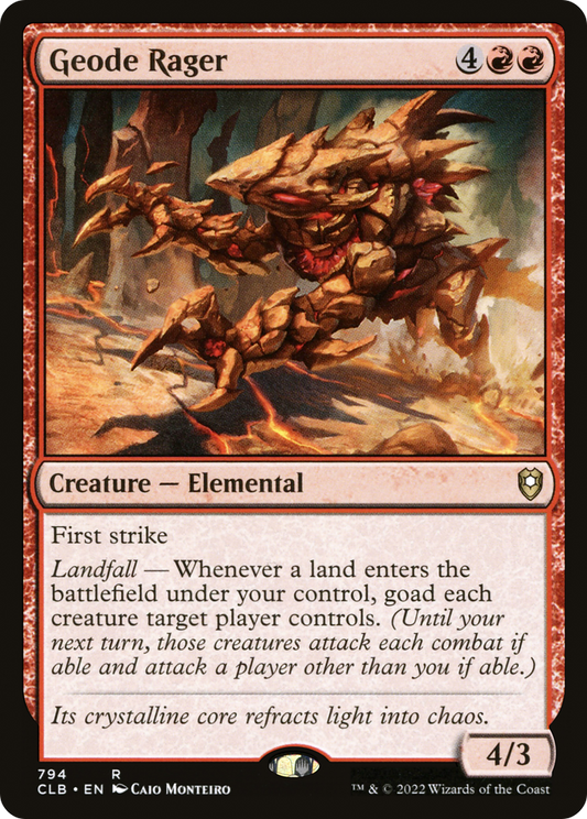 Geode Rager (CLB-794) - Commander Legends: Battle for Baldur's Gate - Premium MTG Single from Wizards of the Coast - Just $0.18! Shop now at Game Crave Tournament Store