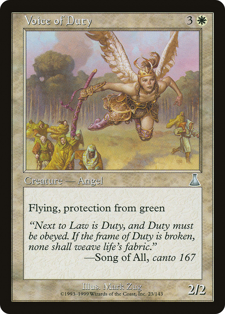 Voice of Duty (UDS-023) - Urza's Destiny Foil - Premium MTG Single from Wizards of the Coast - Just $1.10! Shop now at Game Crave Tournament Store