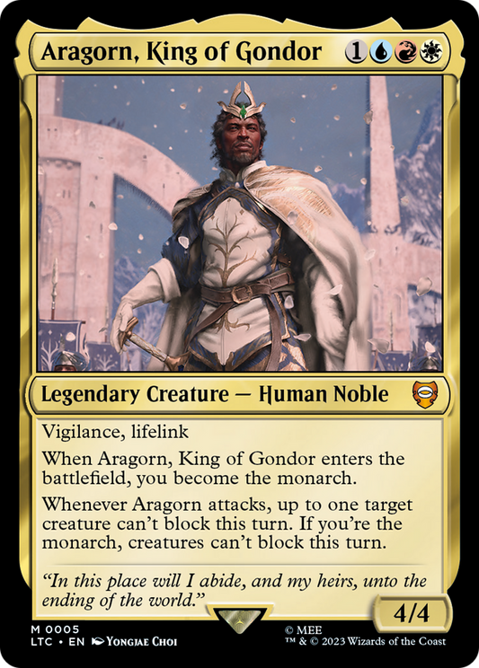 Aragorn, King of Gondor (LTC-005) - Tales of Middle-earth Commander - Premium MTG Single from Wizards of the Coast - Just $0.12! Shop now at Game Crave Tournament Store