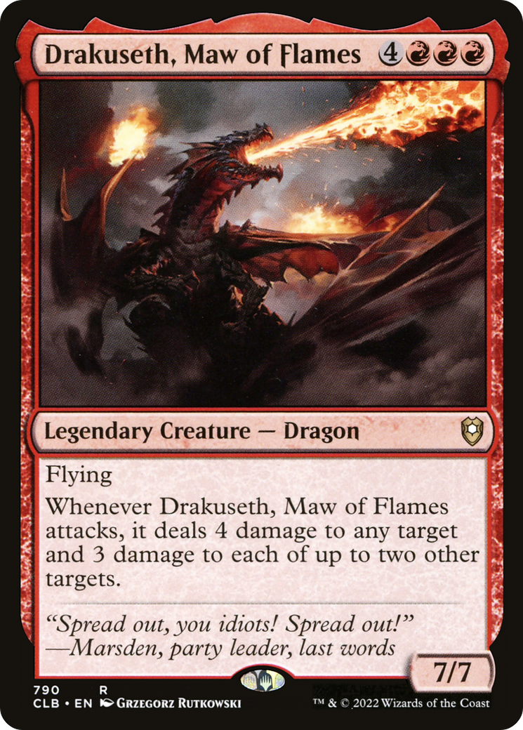 Drakuseth, Maw of Flames (CLB-790) - Commander Legends: Battle for Baldur's Gate - Premium MTG Single from Wizards of the Coast - Just $0.16! Shop now at Game Crave Tournament Store
