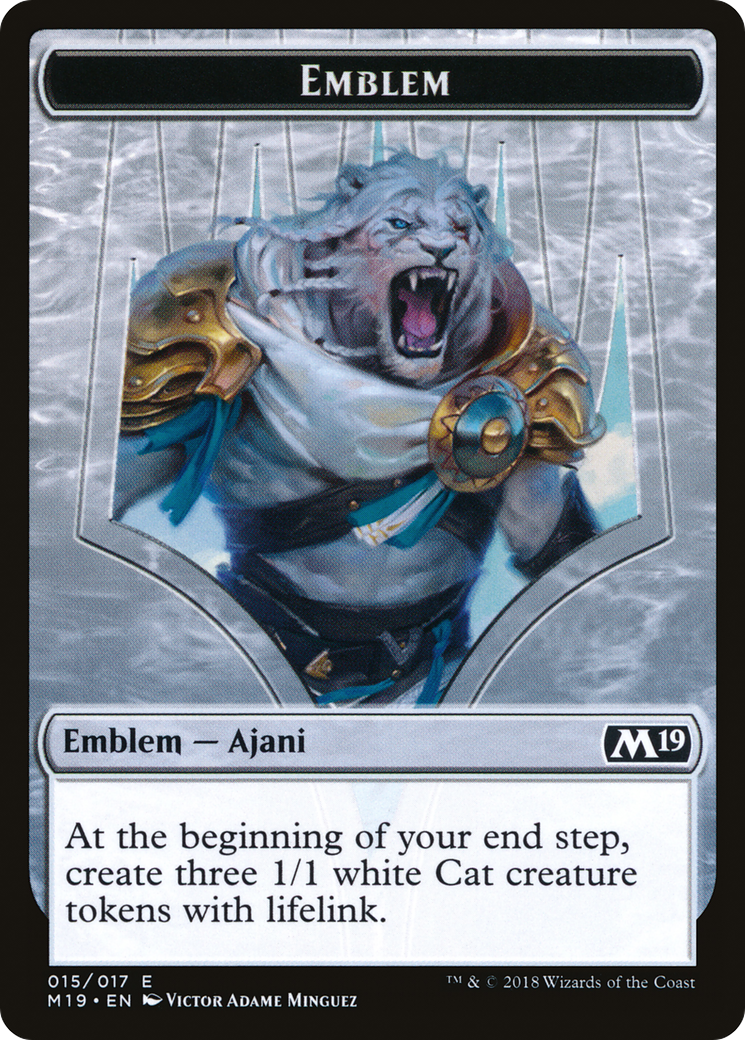 Ajani, Adversary of Tyrants Emblem (TM19-015) - Core Set 2019 Tokens - Premium MTG Single from Wizards of the Coast - Just $0.08! Shop now at Game Crave Tournament Store