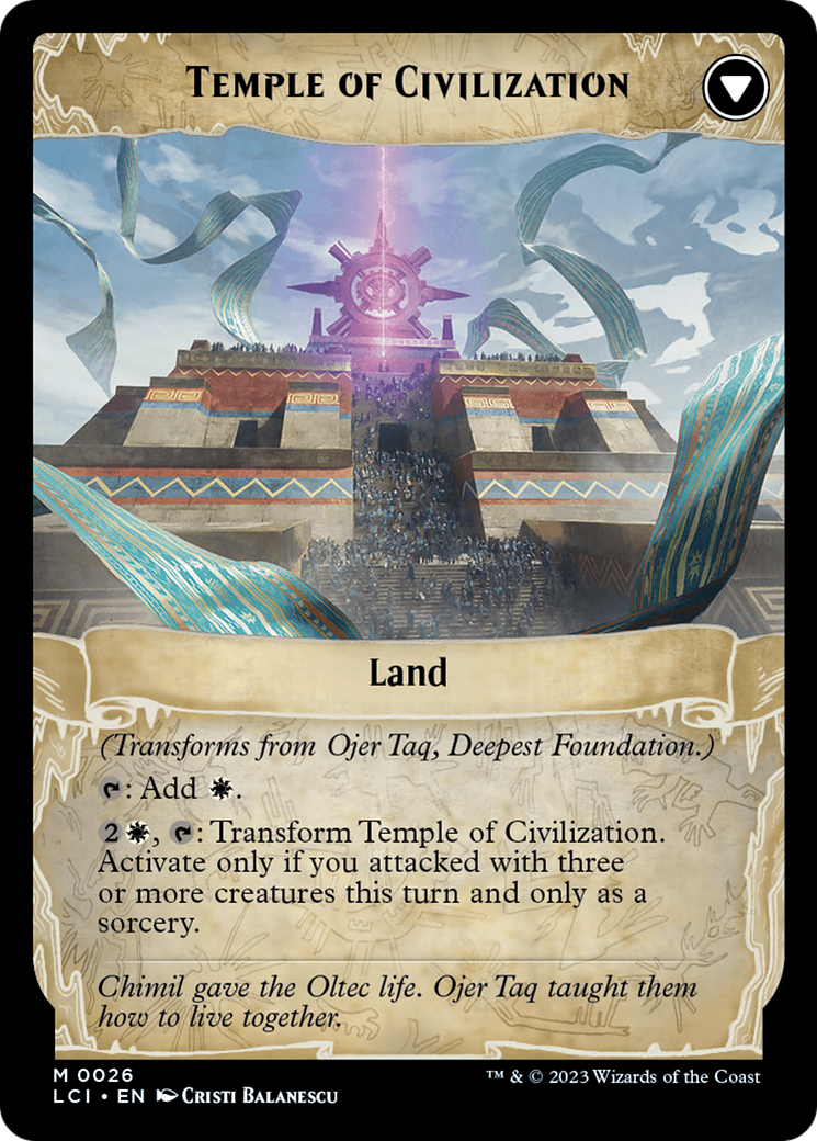 Ojer Taq, Deepest Foundation // Temple of Civilization (LCI-026) - The Lost Caverns of Ixalan - Premium MTG Single from Wizards of the Coast - Just $7.15! Shop now at Game Crave Tournament Store