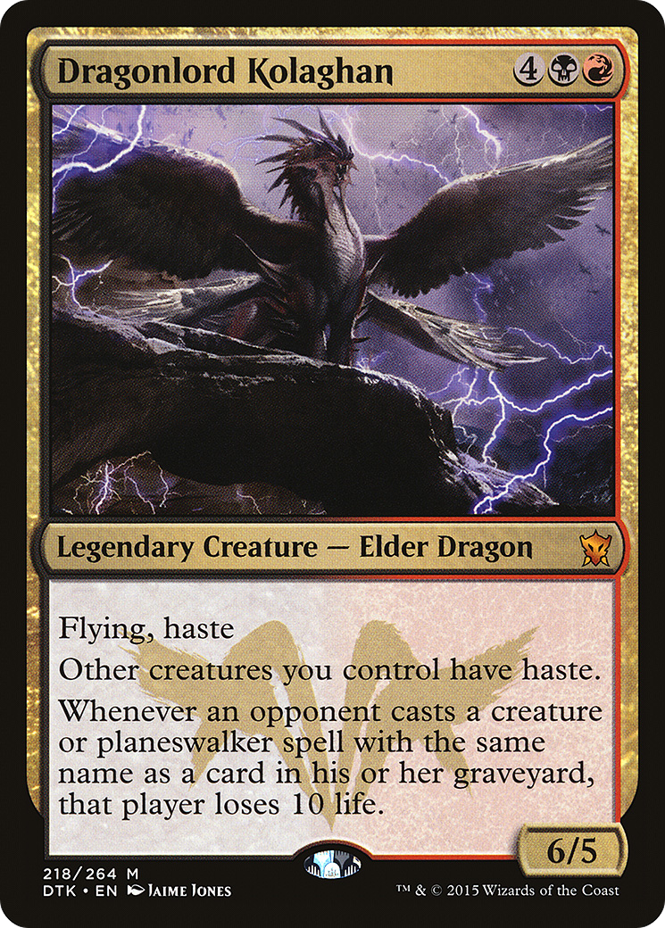 Dragonlord Kolaghan (DTK-218) - Dragons of Tarkir - Premium MTG Single from Wizards of the Coast - Just $7.16! Shop now at Game Crave Tournament Store