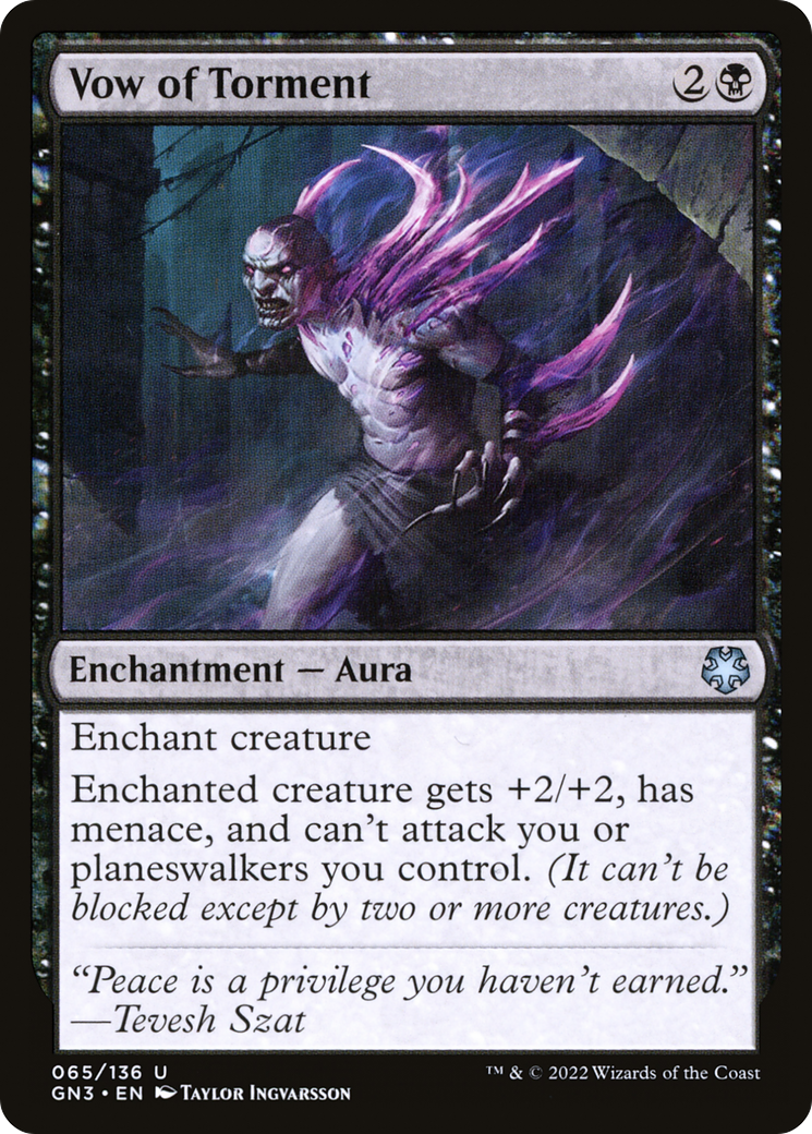 Vow of Torment (GN3-065) - Game Night: Free-for-All - Premium MTG Single from Wizards of the Coast - Just $0.08! Shop now at Game Crave Tournament Store
