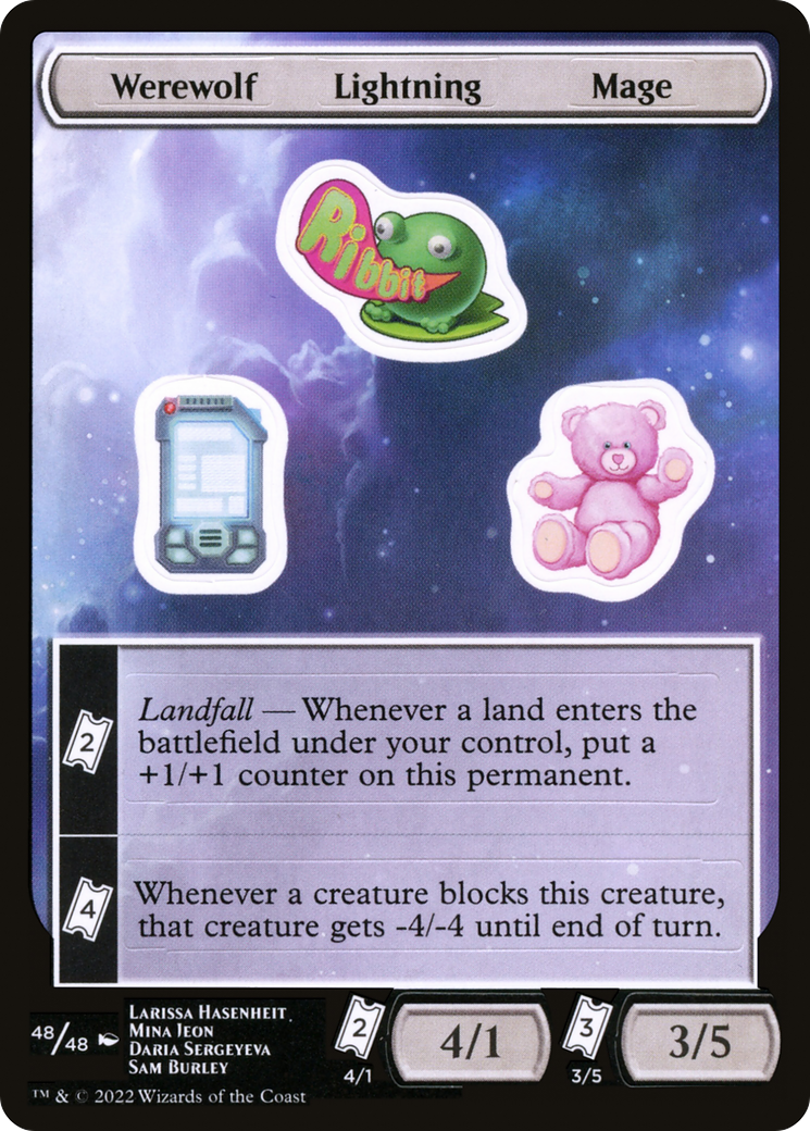 Werewolf Lightning Mage (SUNF-048) - Unfinity Sticker Sheets - Premium MTG Single from Wizards of the Coast - Just $0.25! Shop now at Game Crave Tournament Store