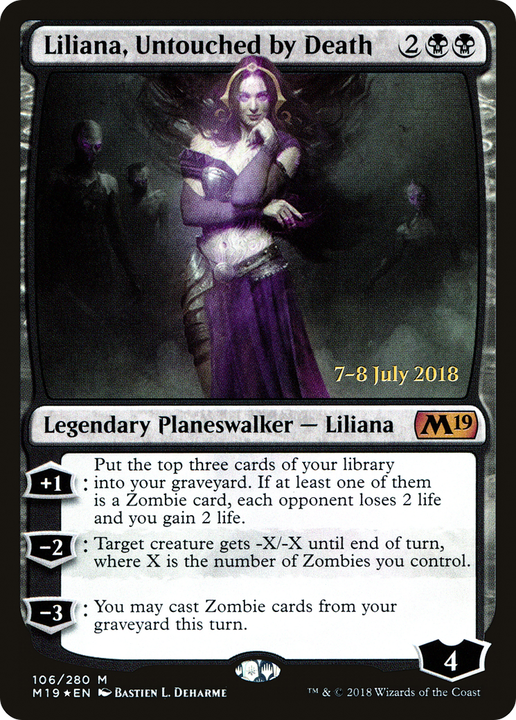 Liliana, Untouched by Death (PM19-106S) - Core Set 2019 Promos Foil - Premium MTG Single from Wizards of the Coast - Just $2.99! Shop now at Game Crave Tournament Store