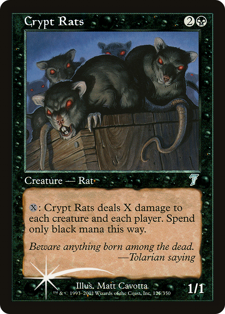 Crypt Rats (7ED-125★) - Seventh Edition Foil - Premium MTG Single from Wizards of the Coast - Just $14.92! Shop now at Game Crave Tournament Store
