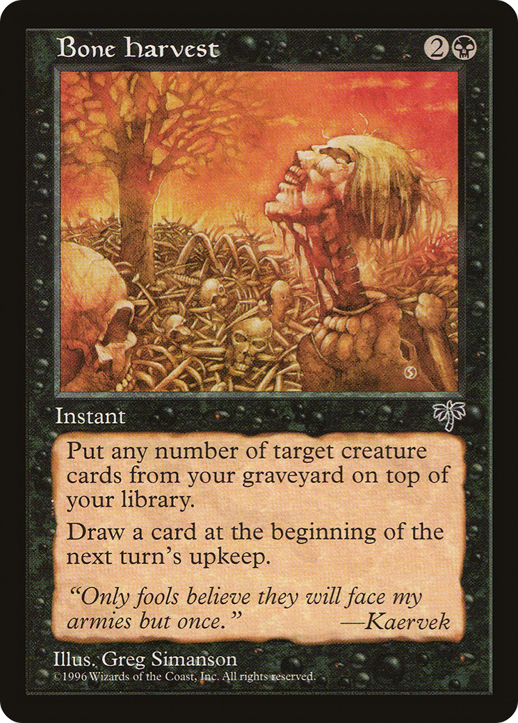 Bone Harvest (MIR-108) - Mirage - Premium MTG Single from Wizards of the Coast - Just $0.25! Shop now at Game Crave Tournament Store