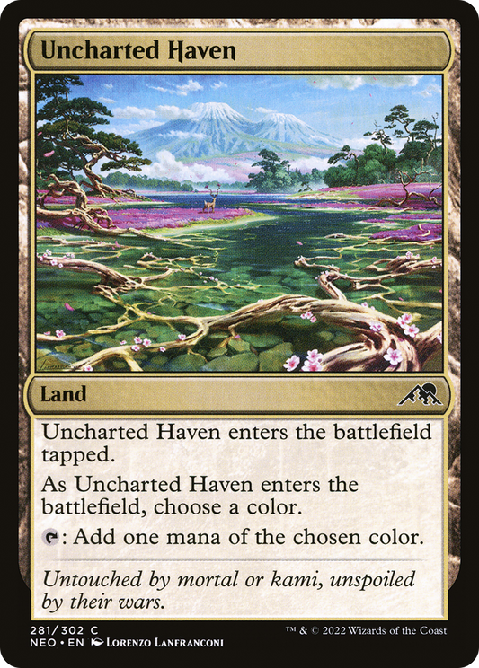 Uncharted Haven (NEO-281) - Kamigawa: Neon Dynasty - Premium MTG Single from Wizards of the Coast - Just $0.08! Shop now at Game Crave Tournament Store
