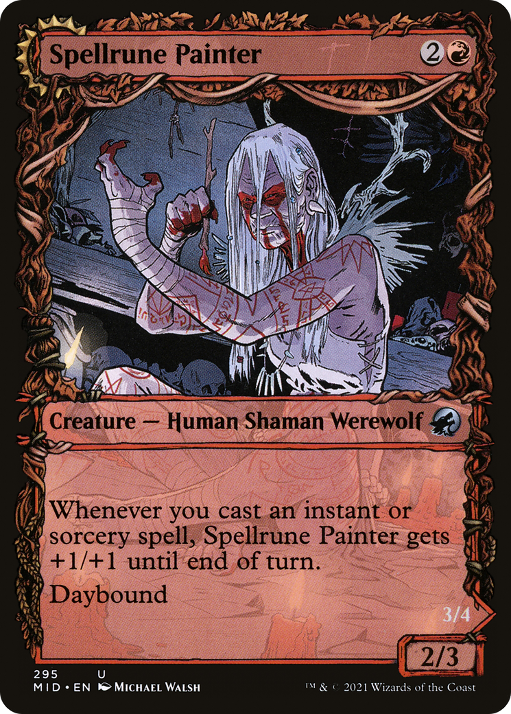 Spellrune Painter // Spellrune Howler (MID-295) - Innistrad: Midnight Hunt: (Showcase, Double Faced Transform) - Premium MTG Single from Wizards of the Coast - Just $0.08! Shop now at Game Crave Tournament Store