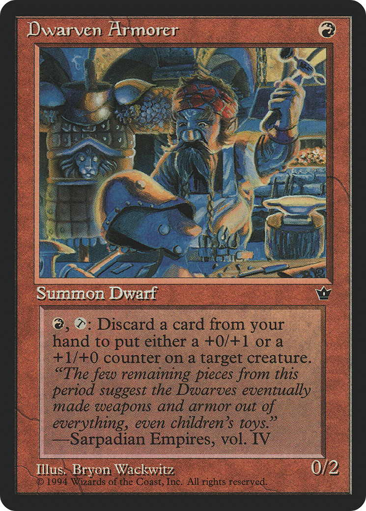 Dwarven Armorer (FEM-050) - Fallen Empires - Premium MTG Single from Wizards of the Coast - Just $0.75! Shop now at Game Crave Tournament Store