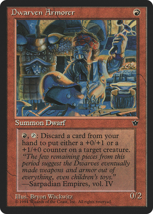 Dwarven Armorer (FEM-050) - Fallen Empires - Premium MTG Single from Wizards of the Coast - Just $0.75! Shop now at Game Crave Tournament Store
