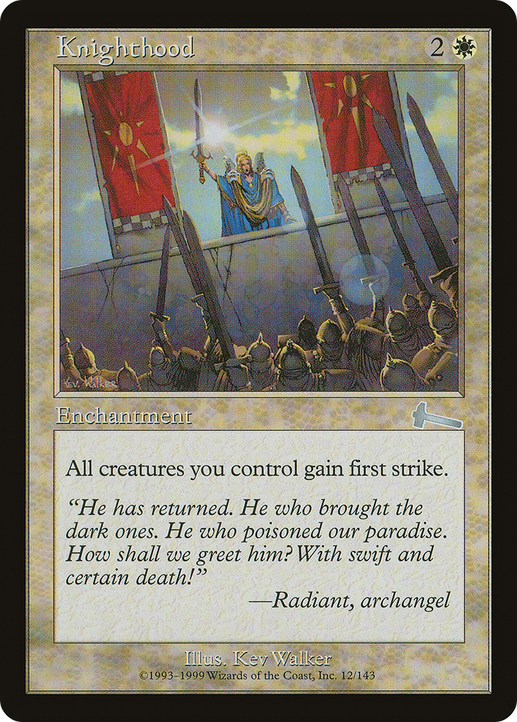 Knighthood (ULG-012) - Urza's Legacy Foil - Premium MTG Single from Wizards of the Coast - Just $1.36! Shop now at Game Crave Tournament Store