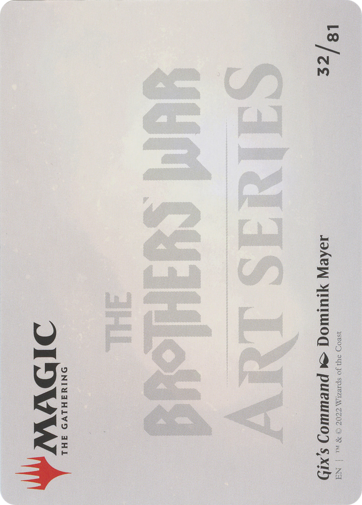 Gix's Command // Gix's Command (ABRO-032) - The Brothers' War Art Series (Borderless) Foil - Premium MTG Single from Wizards of the Coast - Just $0! Shop now at Game Crave Tournament Store