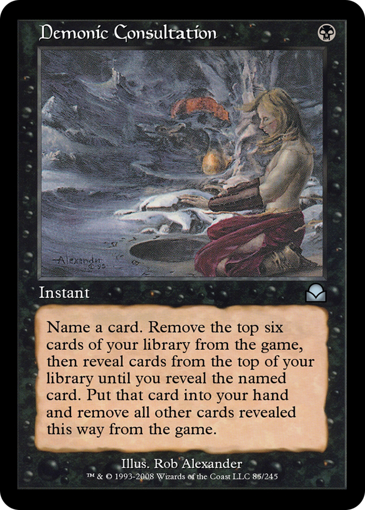Demonic Consultation (ME2-085) - Masters Edition II Foil - Premium MTG Single from Wizards of the Coast - Just $0! Shop now at Game Crave Tournament Store