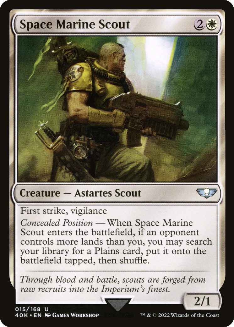 Space Marine Scout (40K-015) - Warhammer 40,000 Commander - Premium MTG Single from Wizards of the Coast - Just $0.25! Shop now at Game Crave Tournament Store