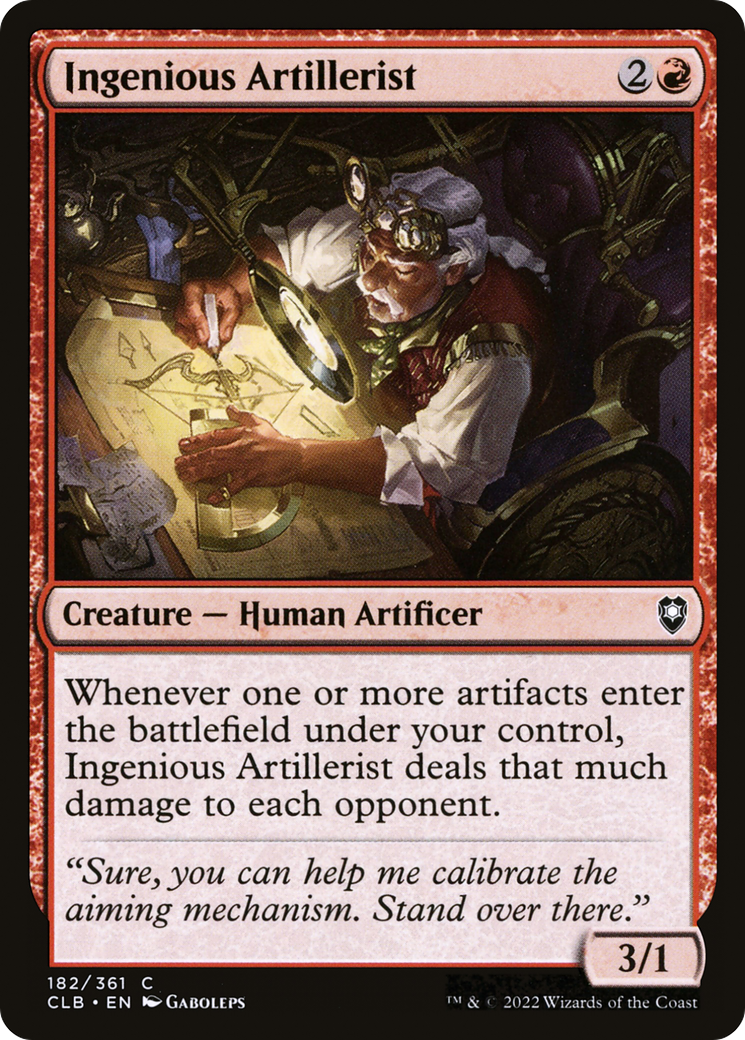 Ingenious Artillerist (CLB-182) - Commander Legends: Battle for Baldur's Gate - Premium MTG Single from Wizards of the Coast - Just $0.08! Shop now at Game Crave Tournament Store