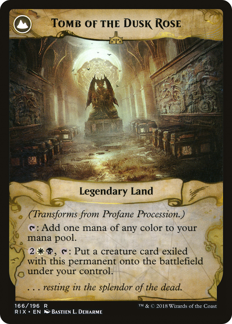 Profane Procession // Tomb of the Dusk Rose (RIX-166) - Rivals of Ixalan: (compasslanddfc) Foil - Premium MTG Single from Wizards of the Coast - Just $0.30! Shop now at Game Crave Tournament Store