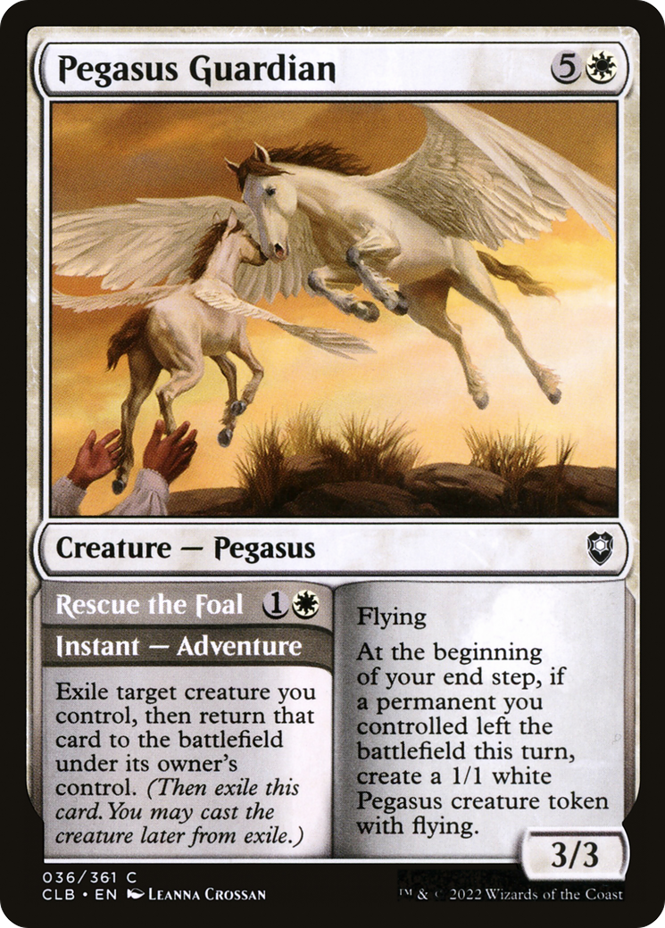 Pegasus Guardian // Rescue the Foal (CLB-036) - Commander Legends: Battle for Baldur's Gate - Premium MTG Single from Wizards of the Coast - Just $0.08! Shop now at Game Crave Tournament Store