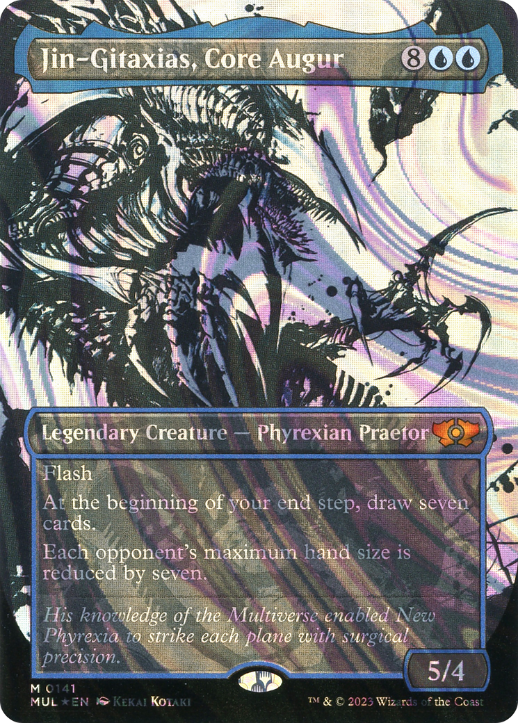 Jin-Gitaxias, Core Augur (MUL-141) - Multiverse Legends: (Showcase) (Borderless) Foil - Premium MTG Single from Wizards of the Coast - Just $35.36! Shop now at Game Crave Tournament Store