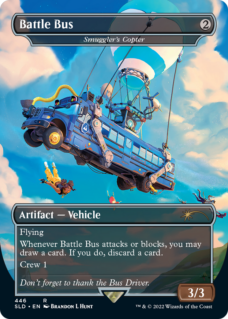 Smuggler's Copter (SLD-446) - Secret Lair Drop / Battle Bus (Borderless) - Premium MTG Single from Wizards of the Coast - Just $13.98! Shop now at Game Crave Tournament Store