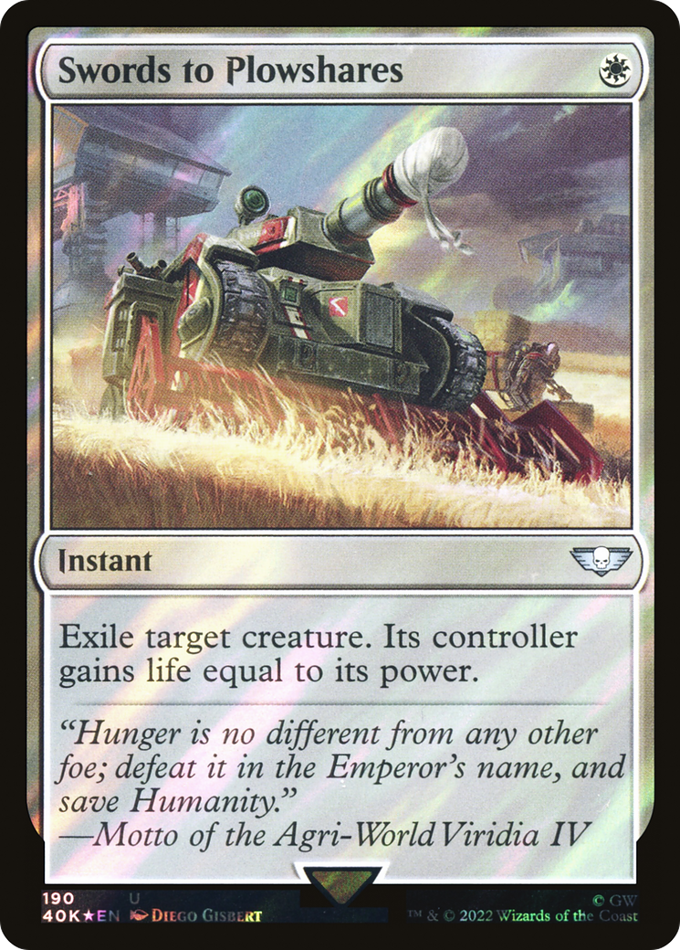 Swords to Plowshares (40K-190★) - Warhammer 40,000 Commander Foil - Premium MTG Single from Wizards of the Coast - Just $1.40! Shop now at Game Crave Tournament Store