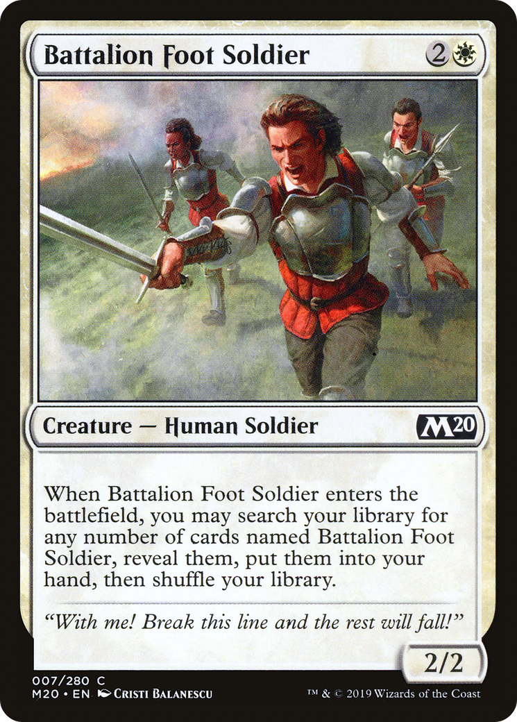 Battalion Foot Soldier (M20-007) - Core Set 2020 - Premium MTG Single from Wizards of the Coast - Just $0.08! Shop now at Game Crave Tournament Store