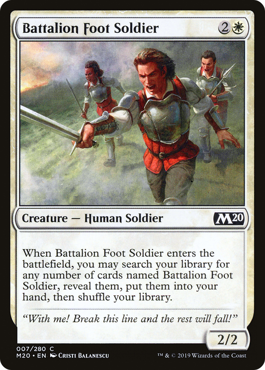Battalion Foot Soldier (M20-007) - Core Set 2020 Foil - Premium MTG Single from Wizards of the Coast - Just $0.08! Shop now at Game Crave Tournament Store