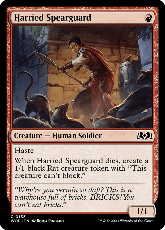 Harried Spearguard (WOE-135) - Wilds of Eldraine Foil - Premium MTG Single from Wizards of the Coast - Just $0.08! Shop now at Game Crave Tournament Store