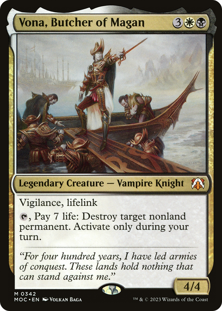 Vona, Butcher of Magan (MOC-342) - March of the Machine Commander - Premium MTG Single from Wizards of the Coast - Just $0.08! Shop now at Game Crave Tournament Store
