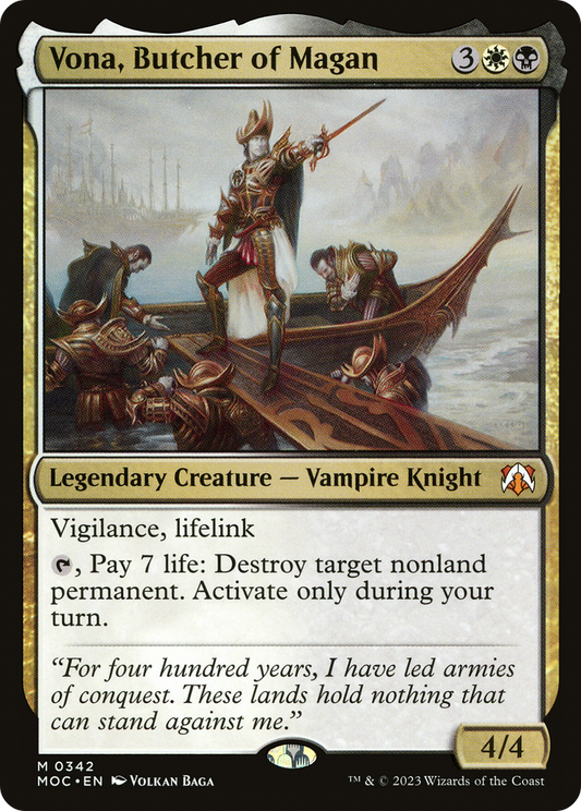 Vona, Butcher of Magan (MOC-342) - March of the Machine Commander - Premium MTG Single from Wizards of the Coast - Just $0.08! Shop now at Game Crave Tournament Store