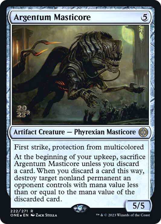 Argentum Masticore (PONE-222S) - Phyrexia: All Will Be One Promos Foil - Premium MTG Single from Wizards of the Coast - Just $0.15! Shop now at Game Crave Tournament Store
