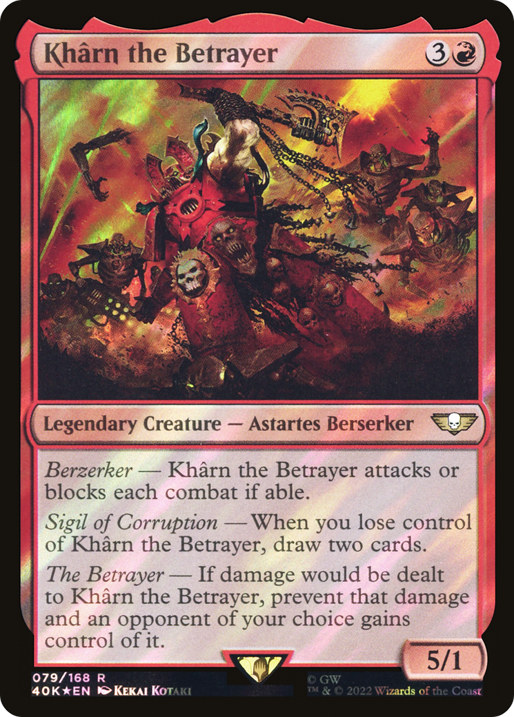 Khârn the Betrayer (40K-79★) - Warhammer 40,000 Commander Foil - Premium MTG Single from Wizards of the Coast - Just $2.81! Shop now at Game Crave Tournament Store