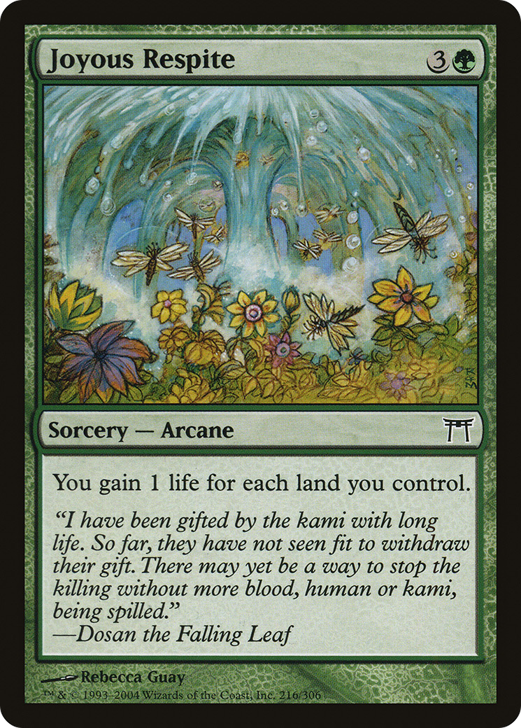 Joyous Respite (CHK-216) - Champions of Kamigawa Foil - Premium MTG Single from Wizards of the Coast - Just $0.74! Shop now at Game Crave Tournament Store