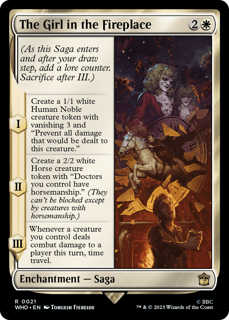 The Girl in the Fireplace (WHO-021) - Doctor Who Foil - Premium MTG Single from Wizards of the Coast - Just $0.25! Shop now at Game Crave Tournament Store