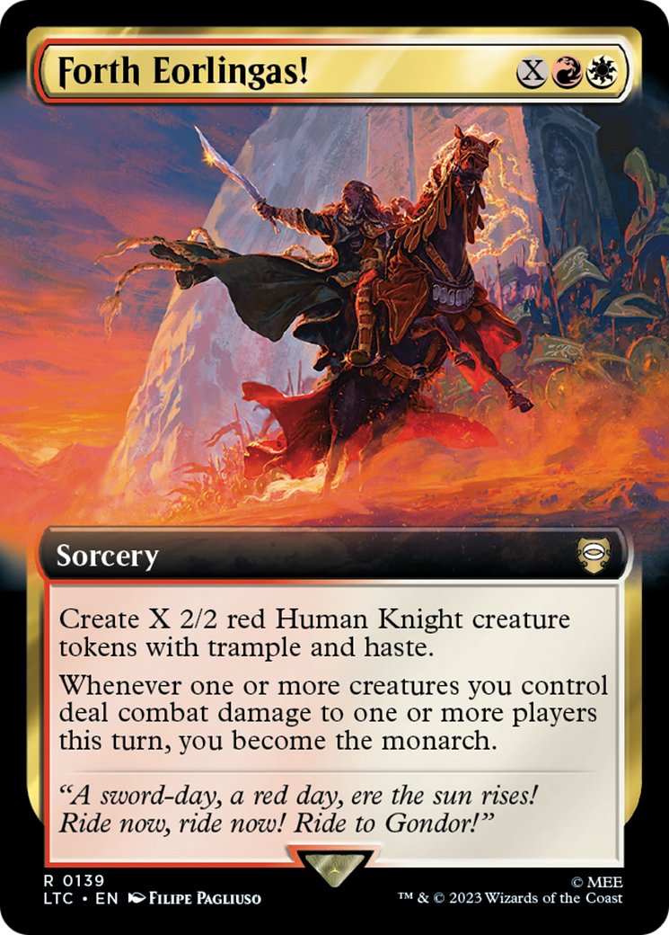 Forth Eorlingas! (LTC-139) - Tales of Middle-earth Commander: (Extended Art) - Premium MTG Single from Wizards of the Coast - Just $2.19! Shop now at Game Crave Tournament Store