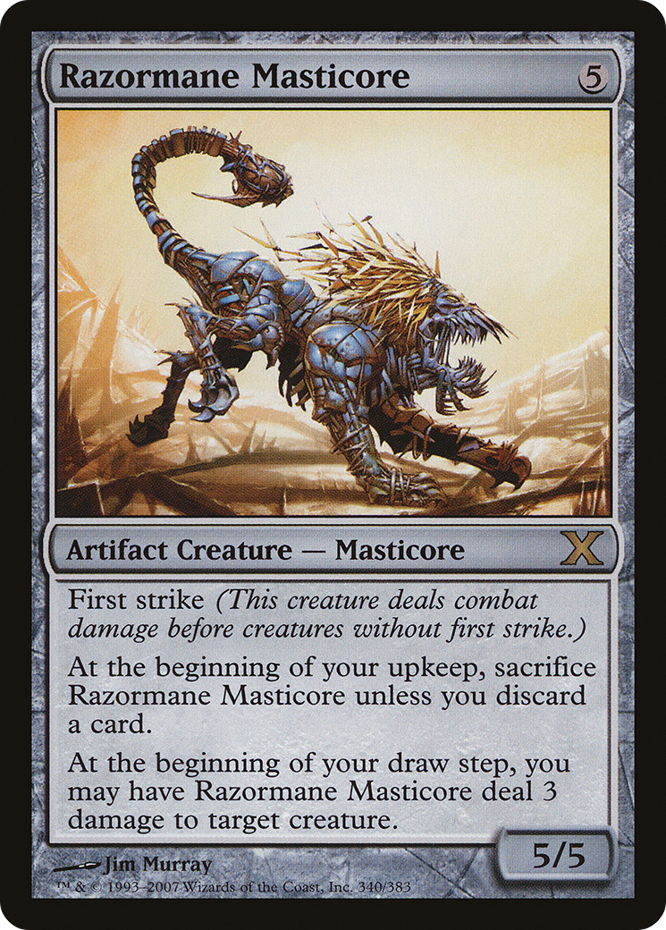 Razormane Masticore (10E-340) - Tenth Edition - Premium MTG Single from Wizards of the Coast - Just $0.08! Shop now at Game Crave Tournament Store