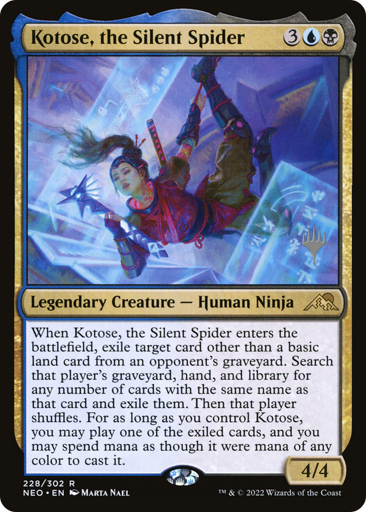Kotose, the Silent Spider (PNEO-228P) - Kamigawa: Neon Dynasty Promos Foil - Premium MTG Single from Wizards of the Coast - Just $0.08! Shop now at Game Crave Tournament Store