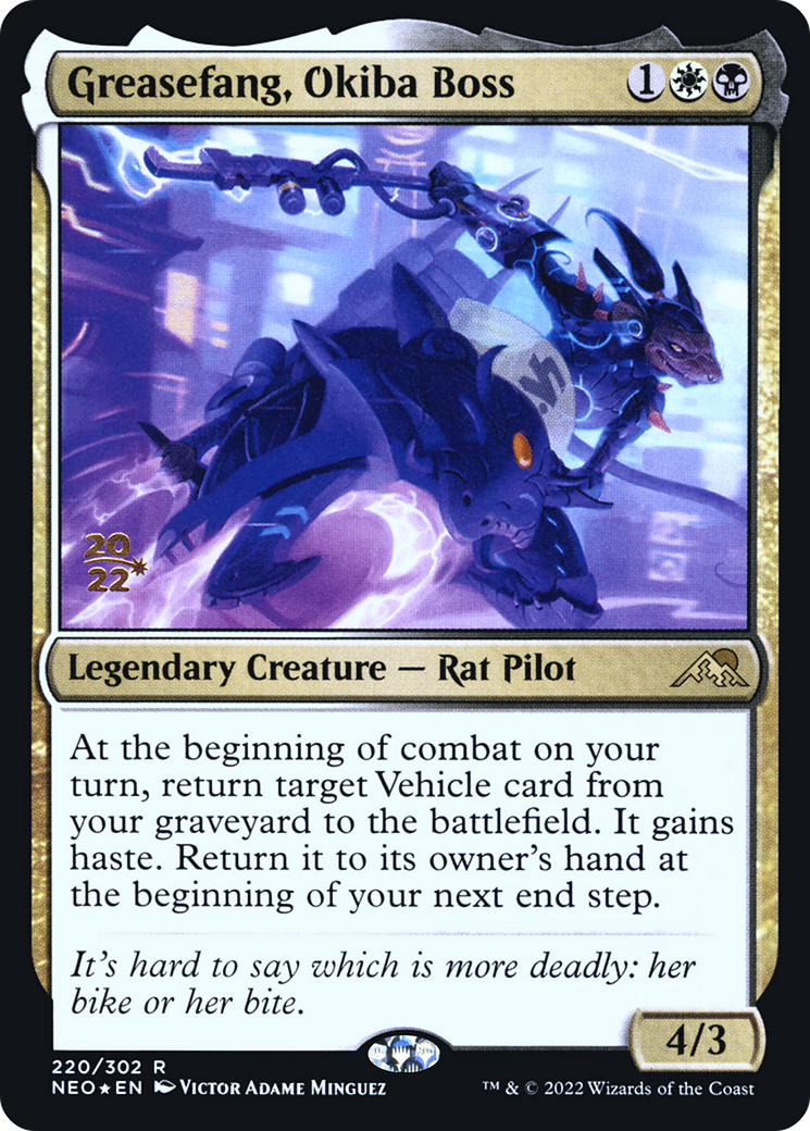 Greasefang, Okiba Boss (PNEO-220S) - Kamigawa: Neon Dynasty Promos Foil - Premium MTG Single from Wizards of the Coast - Just $1.50! Shop now at Game Crave Tournament Store