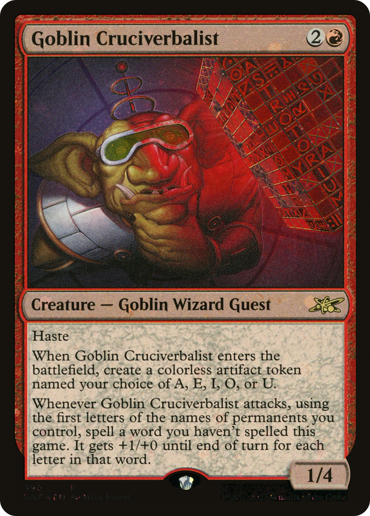 Goblin Cruciverbalist (UNF-396) - Unfinity Foil - Premium MTG Single from Wizards of the Coast - Just $0.08! Shop now at Game Crave Tournament Store