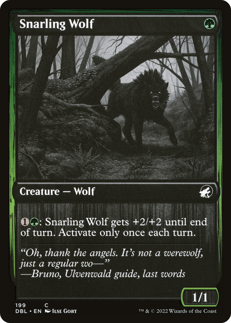 Snarling Wolf (DBL-199) - Innistrad: Double Feature Foil - Premium MTG Single from Wizards of the Coast - Just $0.08! Shop now at Game Crave Tournament Store