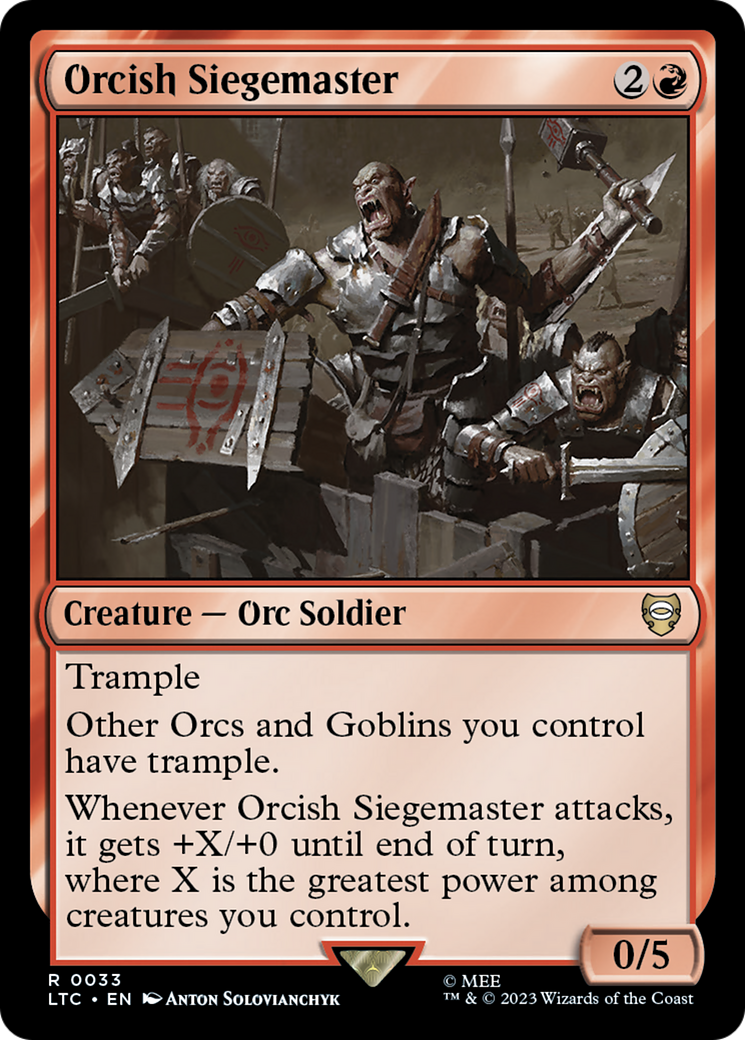 Orcish Siegemaster (LTC-033) - Tales of Middle-earth Commander - Premium MTG Single from Wizards of the Coast - Just $0.08! Shop now at Game Crave Tournament Store