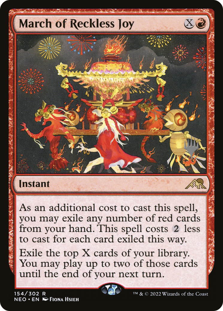 March of Reckless Joy (PNEO-154P) - Kamigawa: Neon Dynasty Promos Foil - Premium MTG Single from Wizards of the Coast - Just $1.86! Shop now at Game Crave Tournament Store