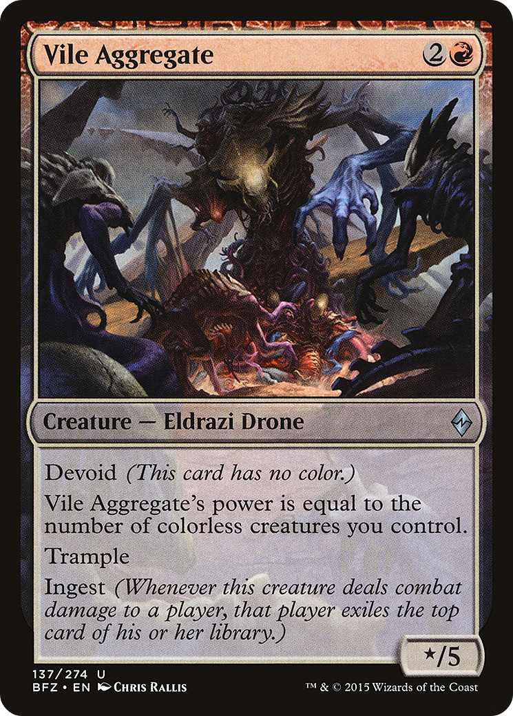 Vile Aggregate (BFZ-137) - Battle for Zendikar: (devoid) Foil - Premium MTG Single from Wizards of the Coast - Just $0.61! Shop now at Game Crave Tournament Store