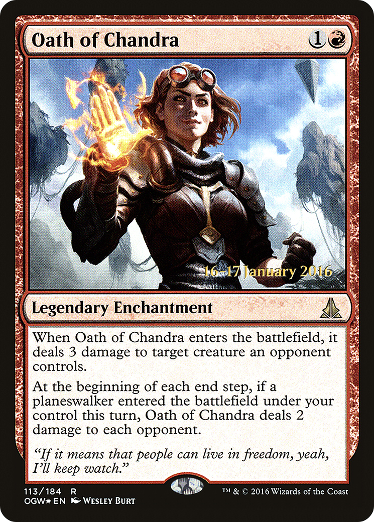 Oath of Chandra (POGW-113S) - Oath of the Gatewatch Promos Foil - Premium MTG Single from Wizards of the Coast - Just $0.52! Shop now at Game Crave Tournament Store
