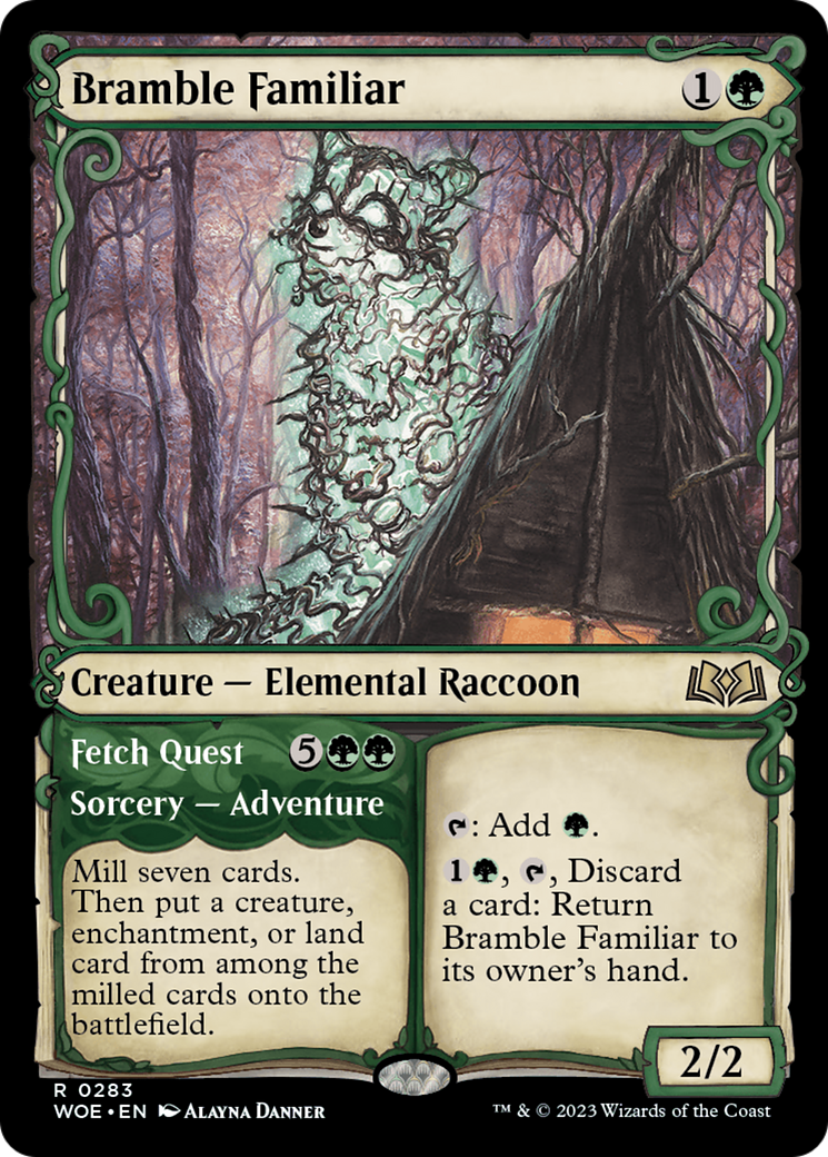 Bramble Familiar // Fetch Quest (WOE-283) - Wilds of Eldraine: (Showcase) - Premium MTG Single from Wizards of the Coast - Just $0.25! Shop now at Game Crave Tournament Store