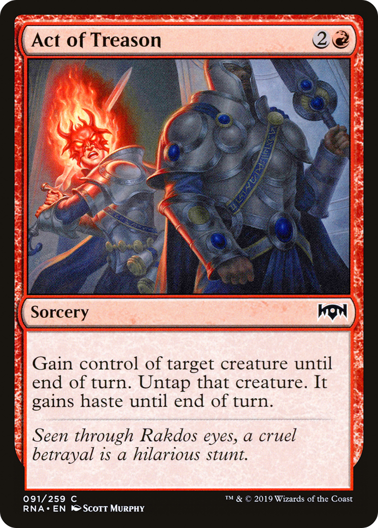 Act of Treason (RNA-091) - Ravnica Allegiance Foil - Premium MTG Single from Wizards of the Coast - Just $0.11! Shop now at Game Crave Tournament Store