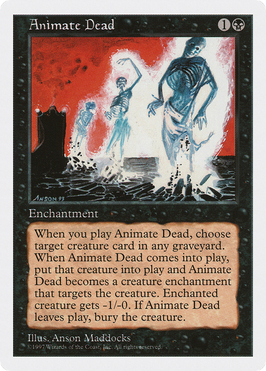 Animate Dead (5ED-140) - Fifth Edition - Premium MTG Single from Wizards of the Coast - Just $1.37! Shop now at Game Crave Tournament Store